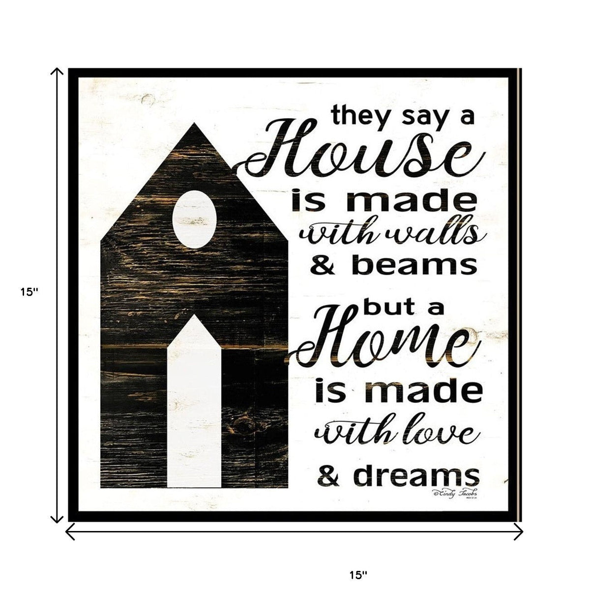 Set Of Two House or Blessing Black Framed Print Wall Art W2B