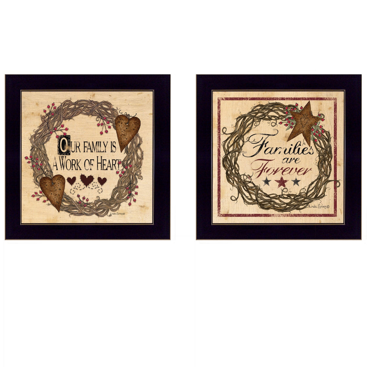 Set Of Two Family Wisdom II Black Framed Print Wall Art W2B