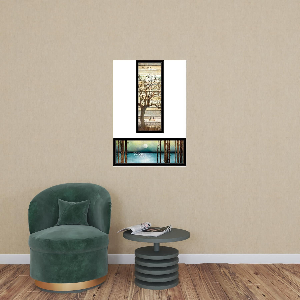Set Of Two I met You or Living your Dreams 1 Black Framed Print Wall Art W2B