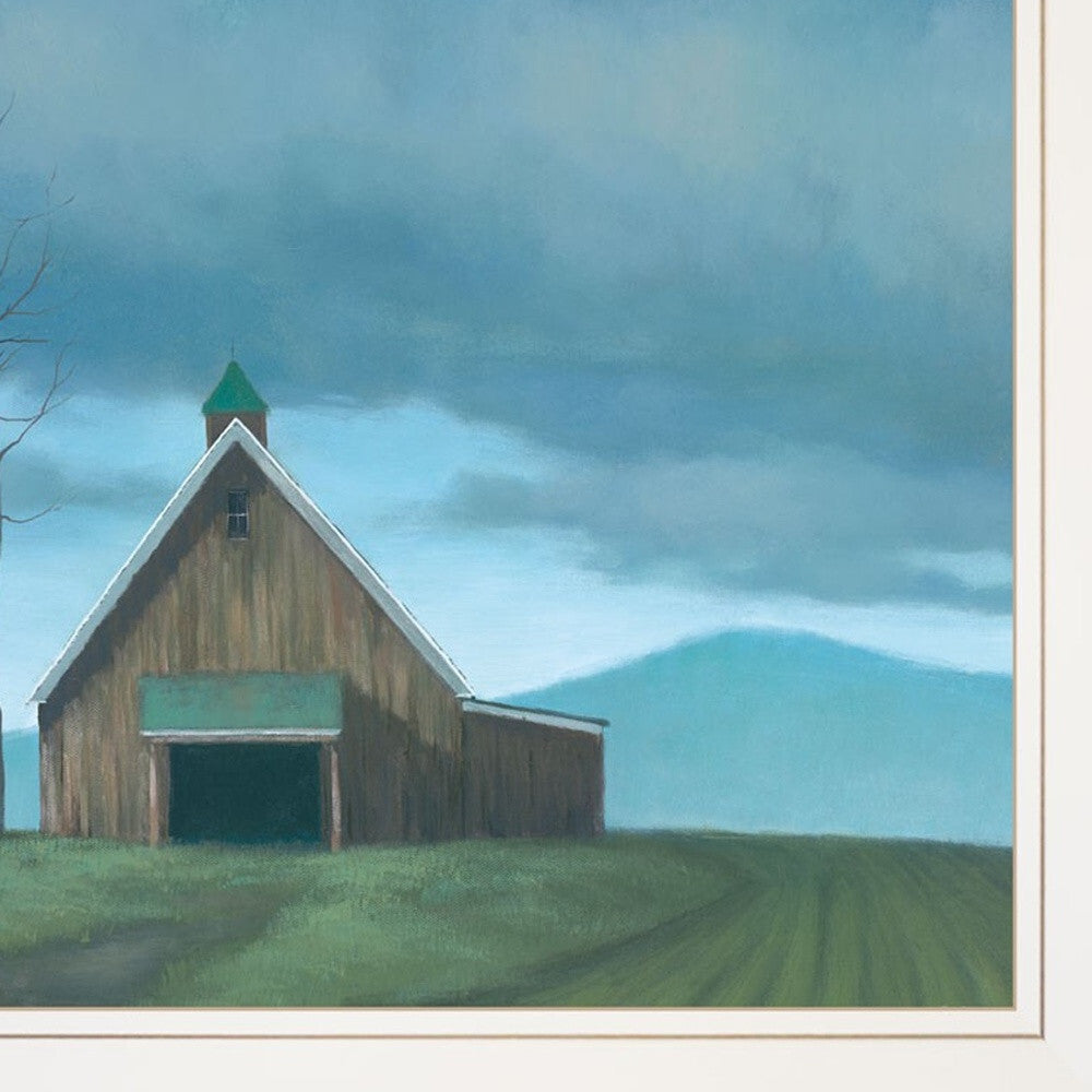 Set Of Two Two Barnscapes 1 White Framed Print Wall Art W2B
