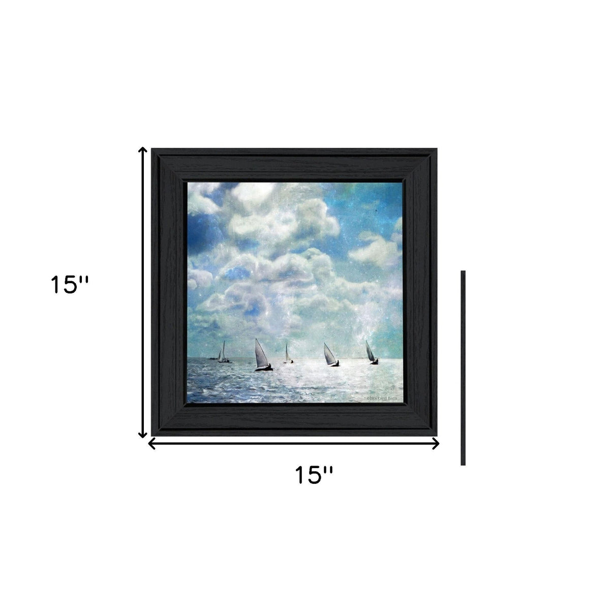 Set Of Two Sailboat Marina 3 Black Framed Print Wall Art W2B