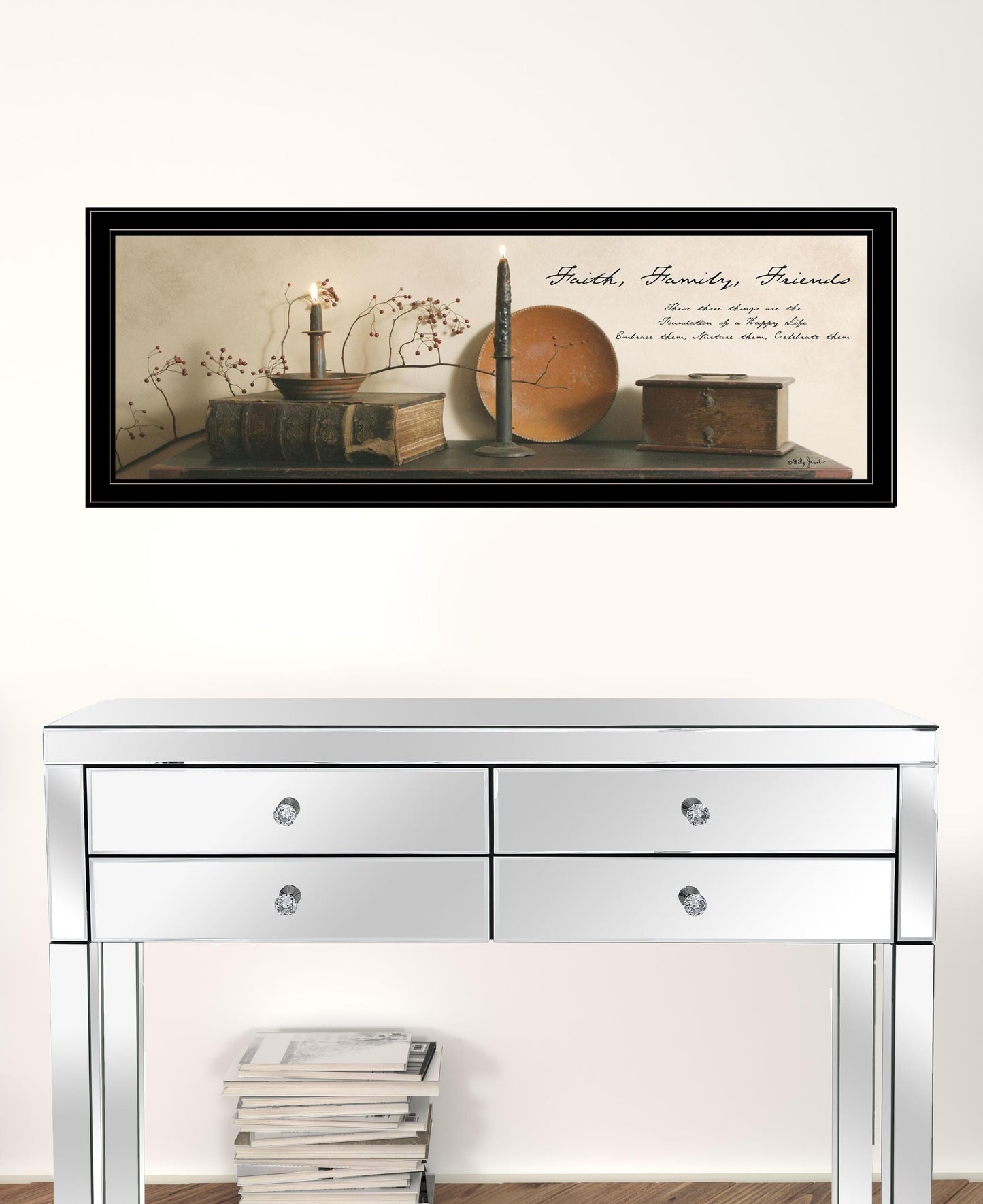 Faith Family Friends 2 Black Framed Print Wall Art