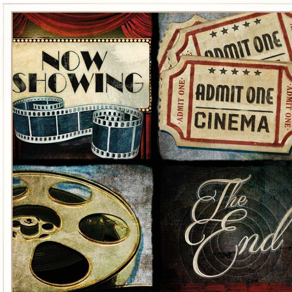 Set Of Two At The Movies 1 White Framed Print Wall Art W2B