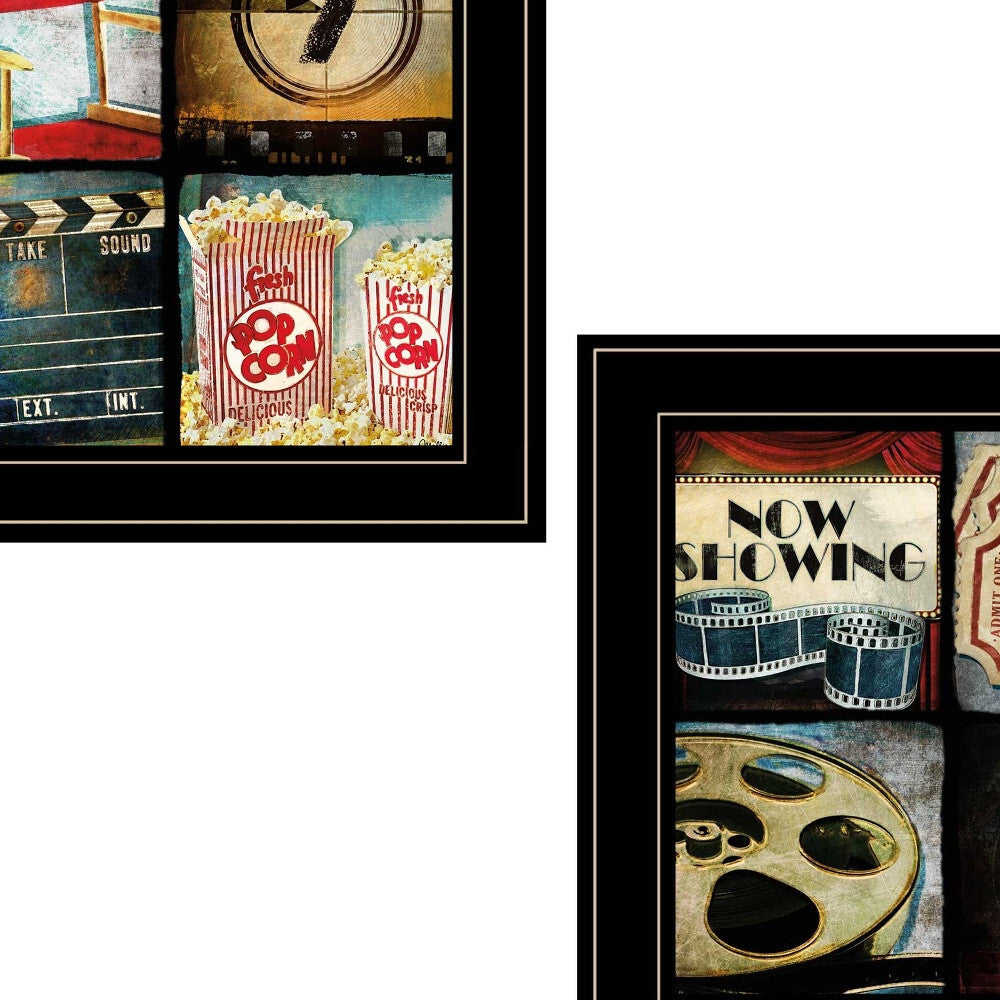 Set Of Two At The Movies Black Framed Print Wall Art W2B