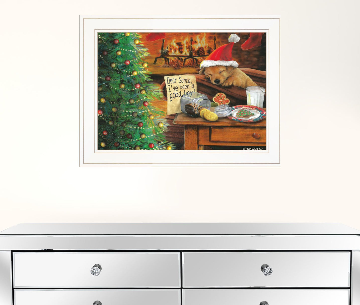 Ive Been A Good Boy 2 White Framed Print Wall Art