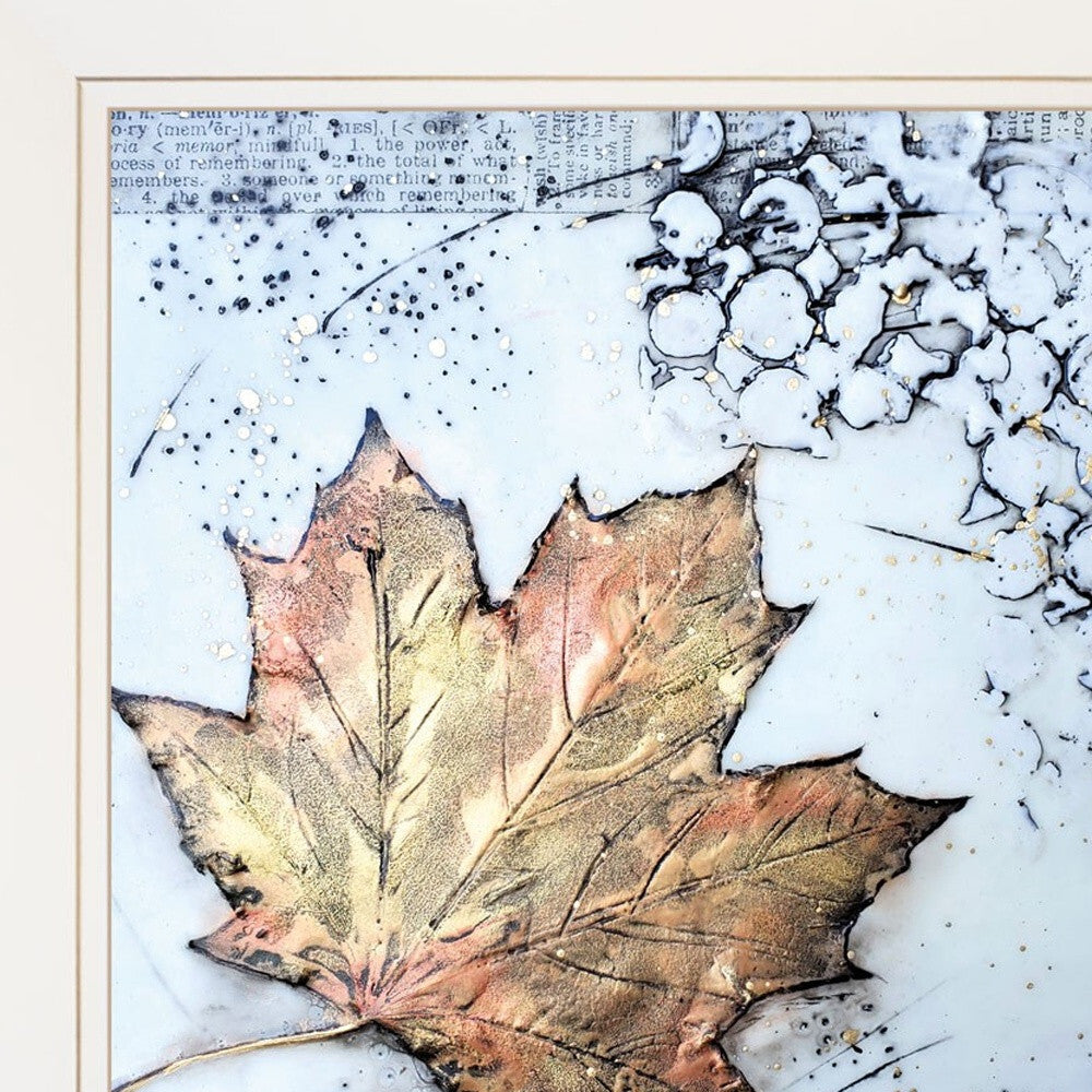 Set Of Two Channeling Fall Leaves White Framed Print Wall Art W2B