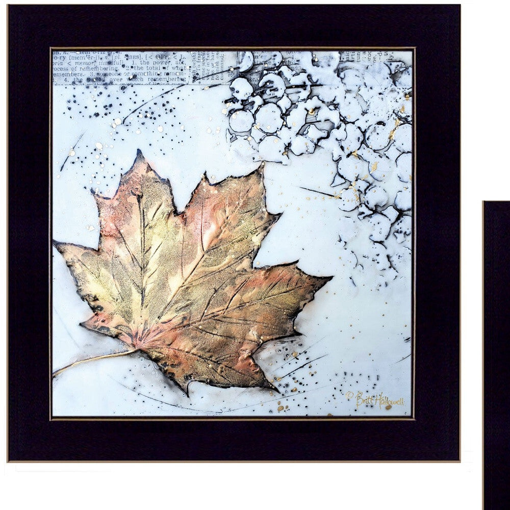 Set Of Two Channeling Fall Leaves I and III 3 Black Framed Print Wall Art W2B