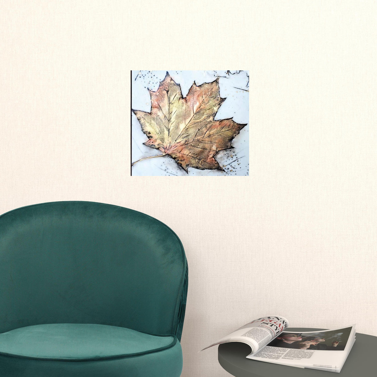 Set Of Two Channeling Fall Leaves I and III 3 Black Framed Print Wall Art W2B