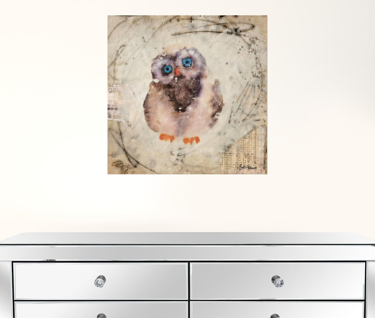 Set Of Two Wonder Years Owls 1 White Framed Print Wall Art W2B