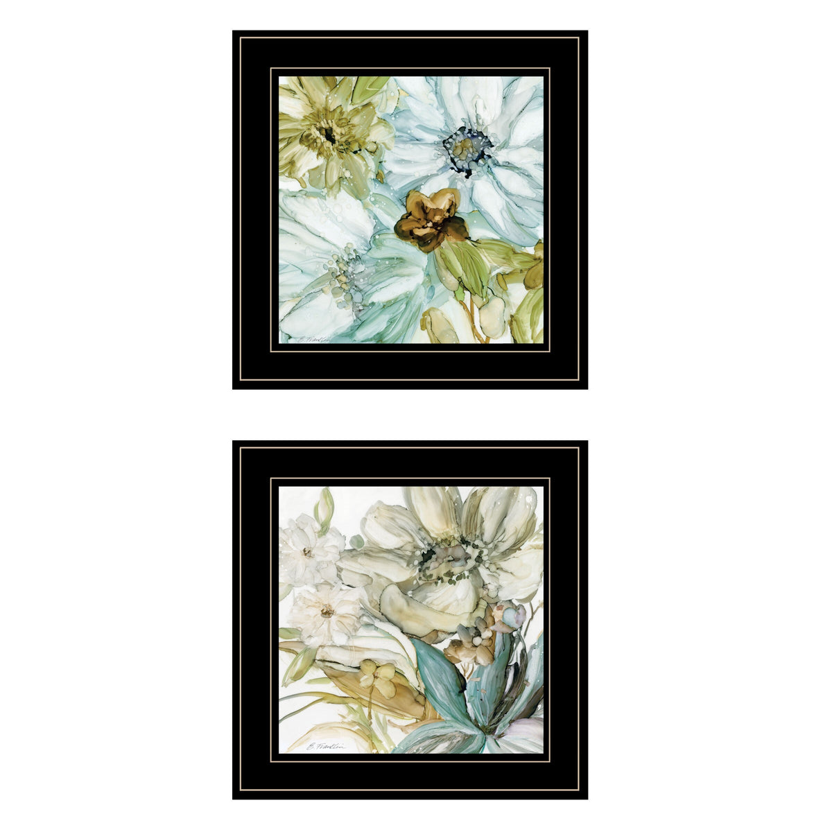 Set Of Two Sea Glass 2 Black Framed Print Wall Art W2B