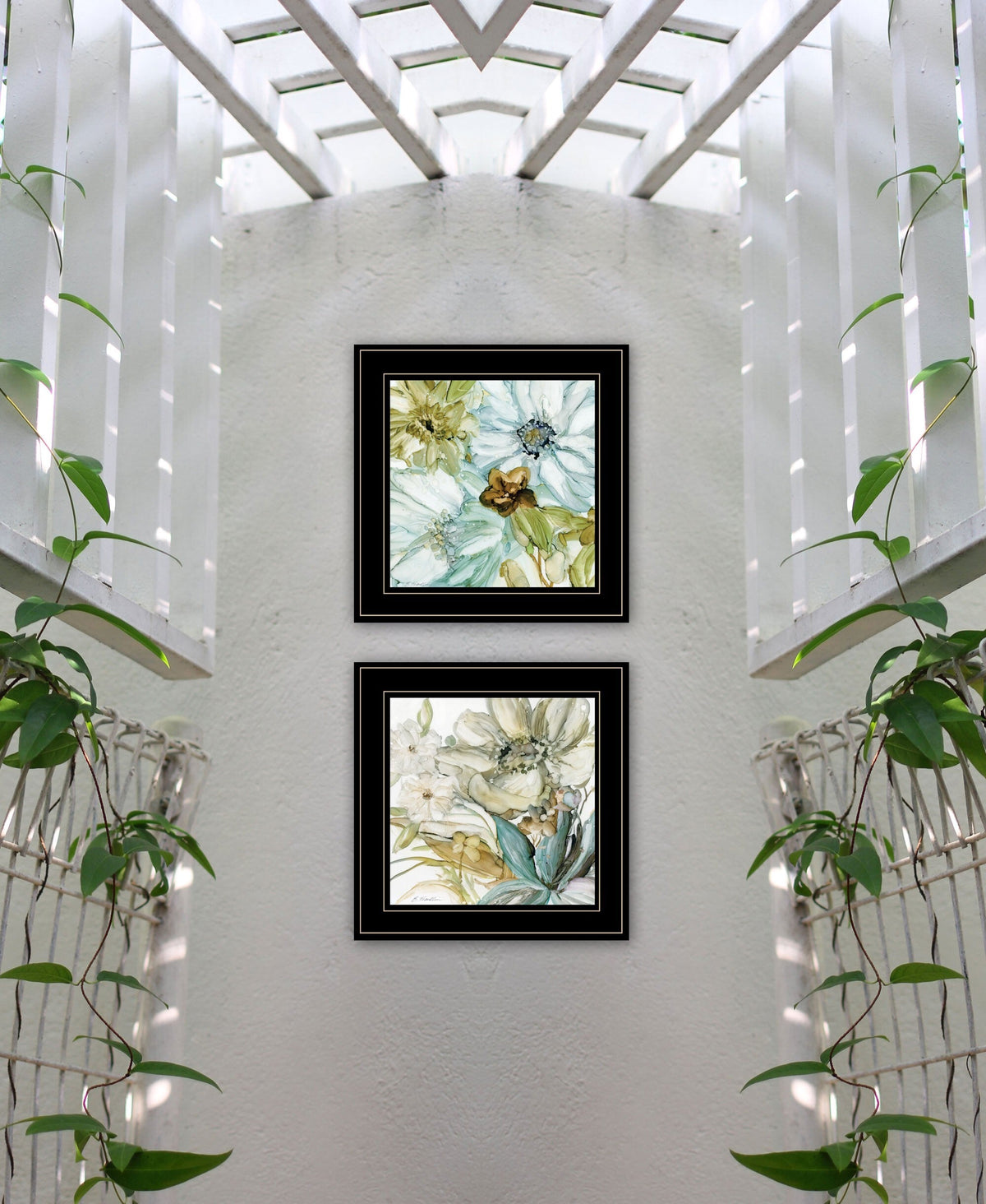 Set Of Two Sea Glass 2 Black Framed Print Wall Art W2B