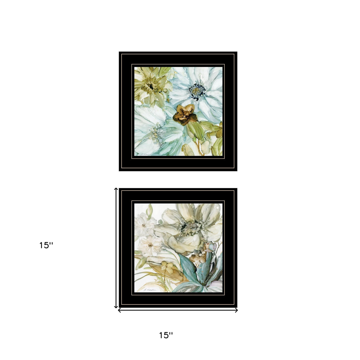 Set Of Two Sea Glass 2 Black Framed Print Wall Art W2B