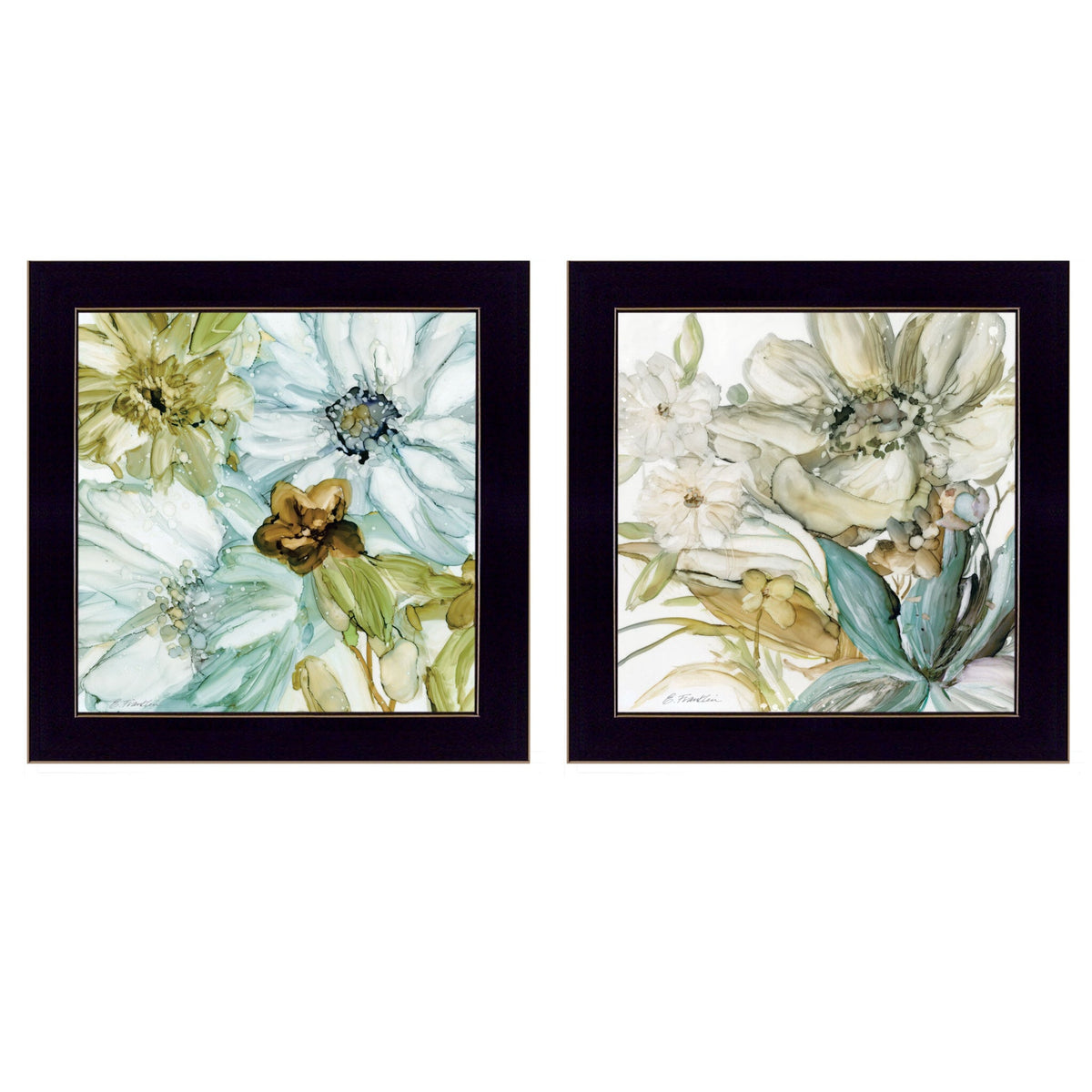 Set Of Two Sea Glass 3 Black Framed Print Wall Art W2B