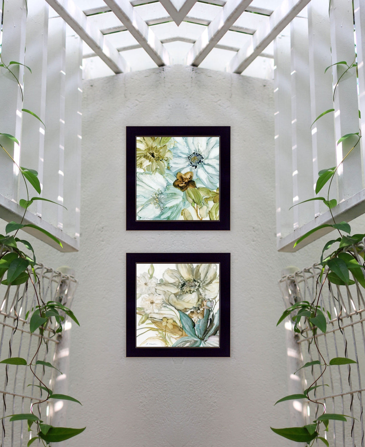 Set Of Two Sea Glass 3 Black Framed Print Wall Art W2B