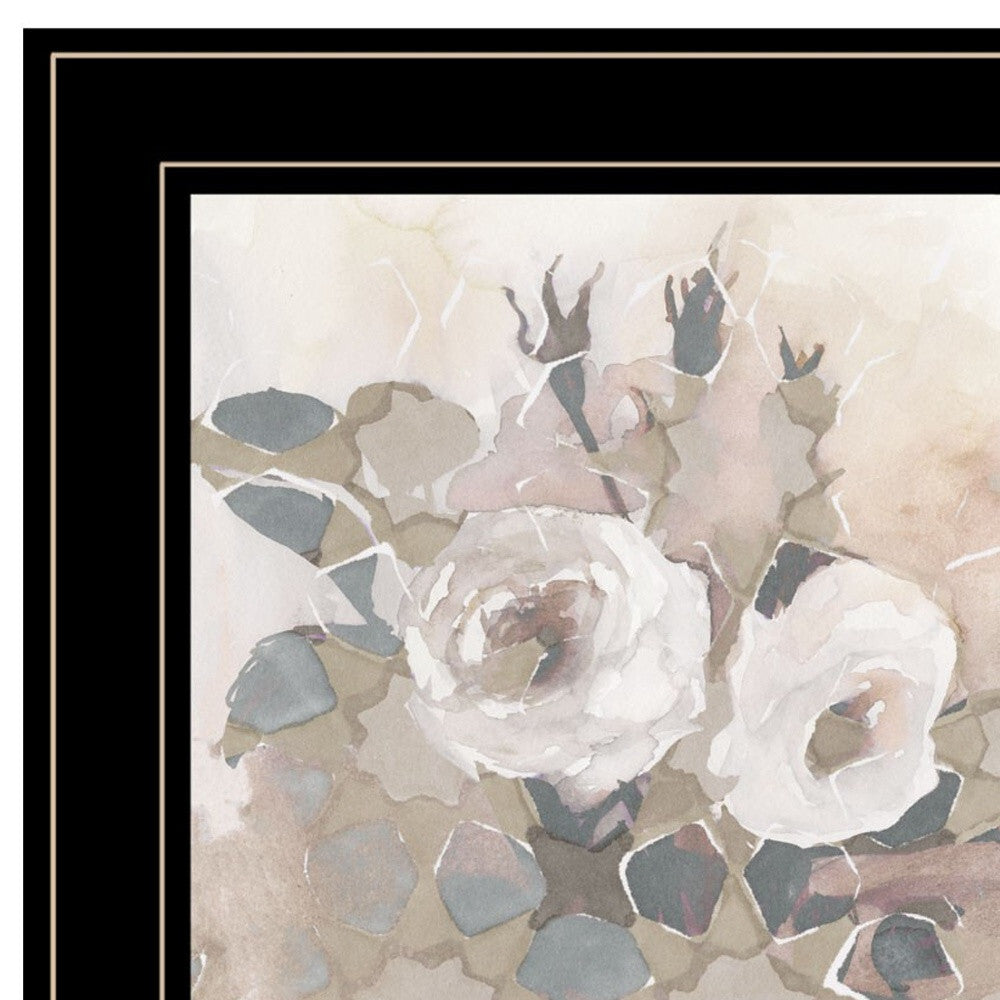 Set Of Two Transitional Blooms 2 Black Framed Print Wall Art W2B
