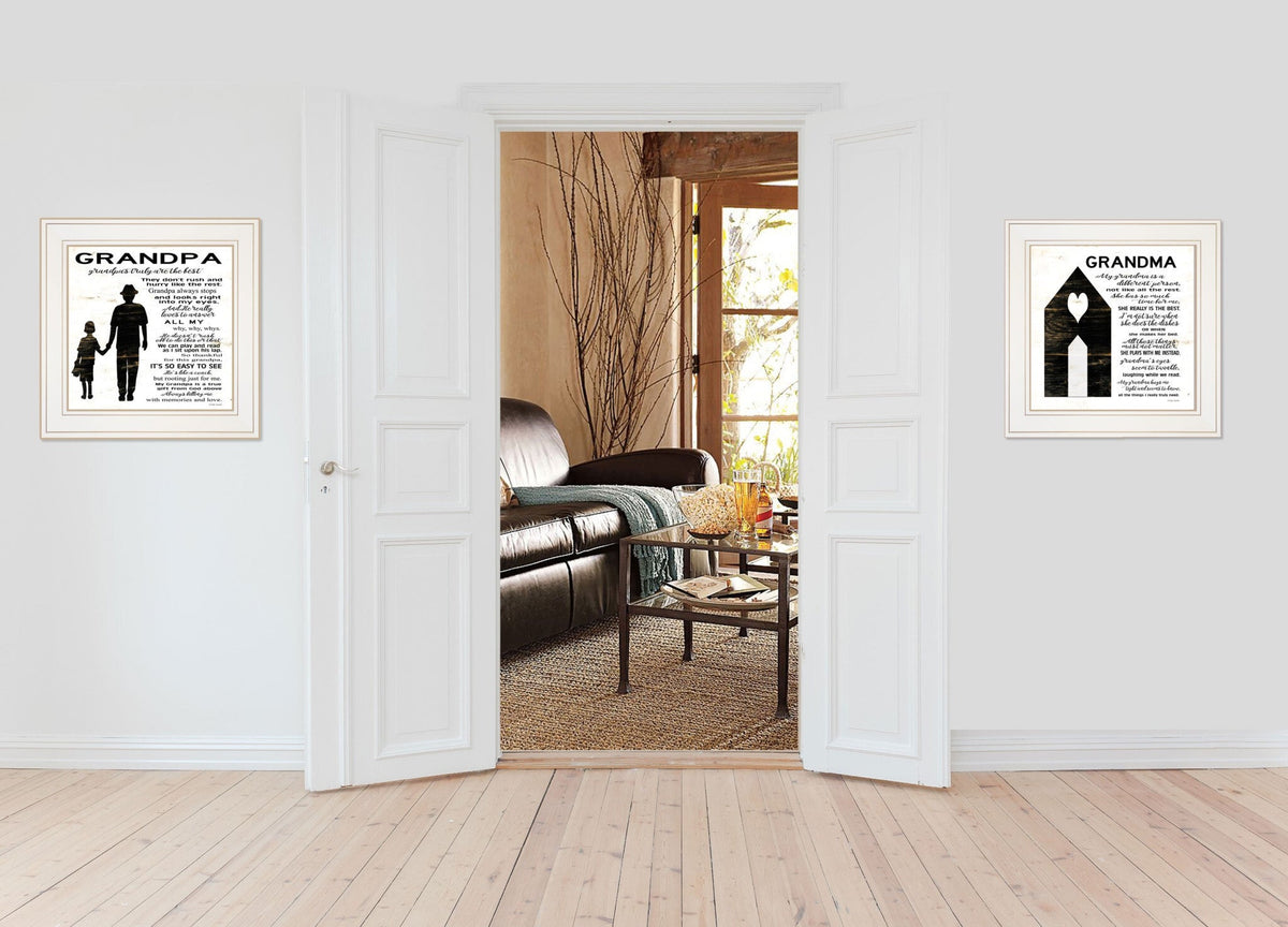 Set Of Two My Grandparents are the Best 2 White Framed Print Wall Art W2B