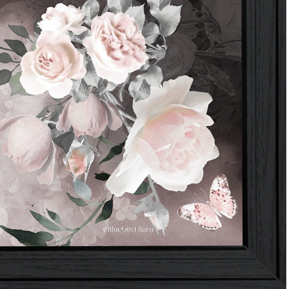 Set Of Two Noir Roses 2 Black Framed Print Wall Art W2B