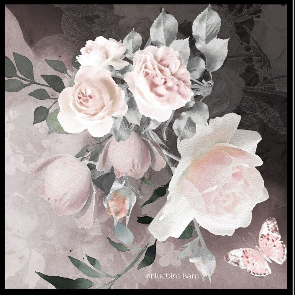 Set Of Two Noir Roses 3 Black Framed Print Wall Art W2B