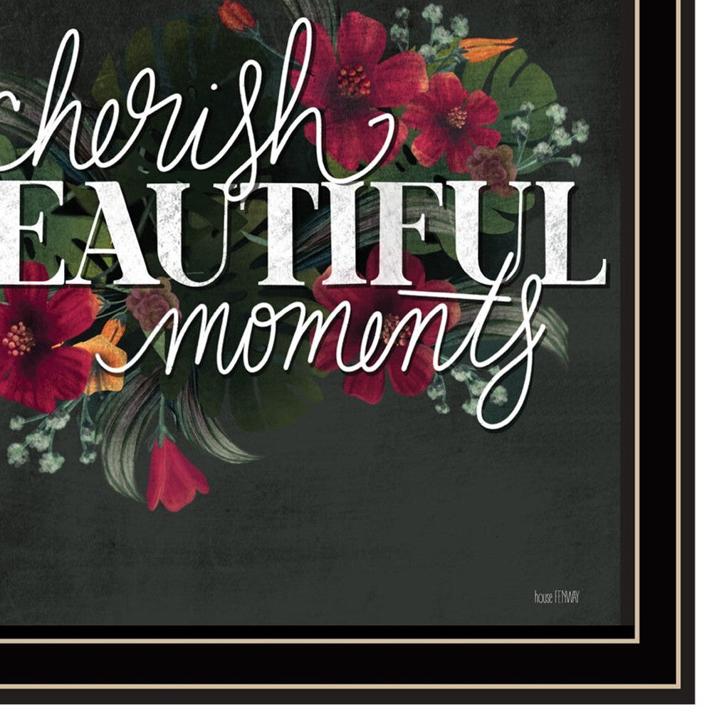 Set Of Two Cherish and Have Faith 2 Black Framed Print Wall Art W2B