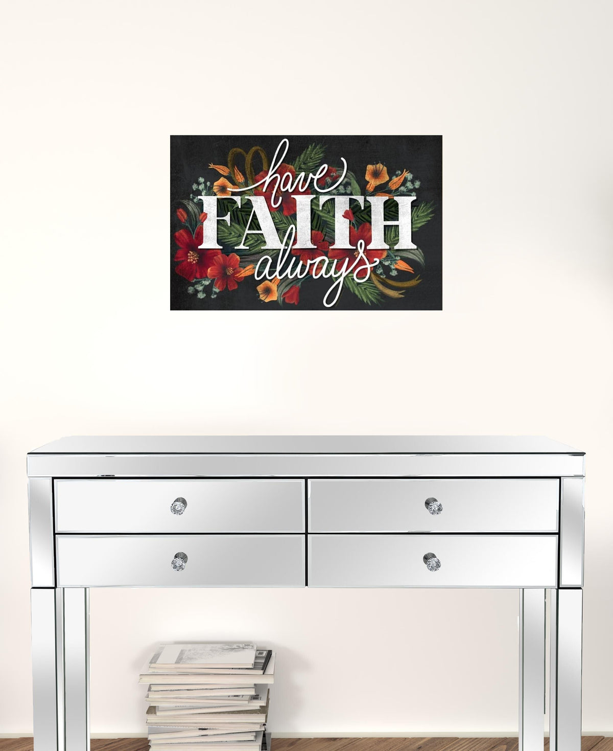 Set Of Two Cherish and Have Faith 3 White Framed Print Wall Art W2B