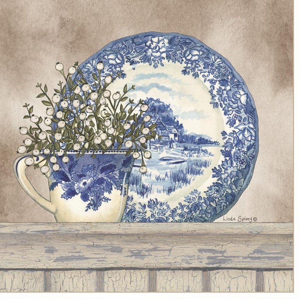 Set Of Two The Farmhouse Blues 1 White Framed Print Wall Art W2B