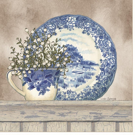 Set Of Two The Farmhouse Blues 1 White Framed Print Wall Art W2B
