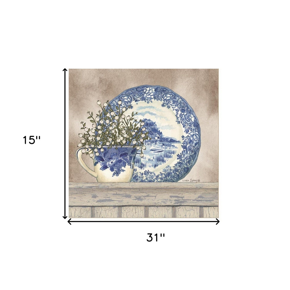 Set Of Two The Farmhouse Blues 1 White Framed Print Wall Art W2B