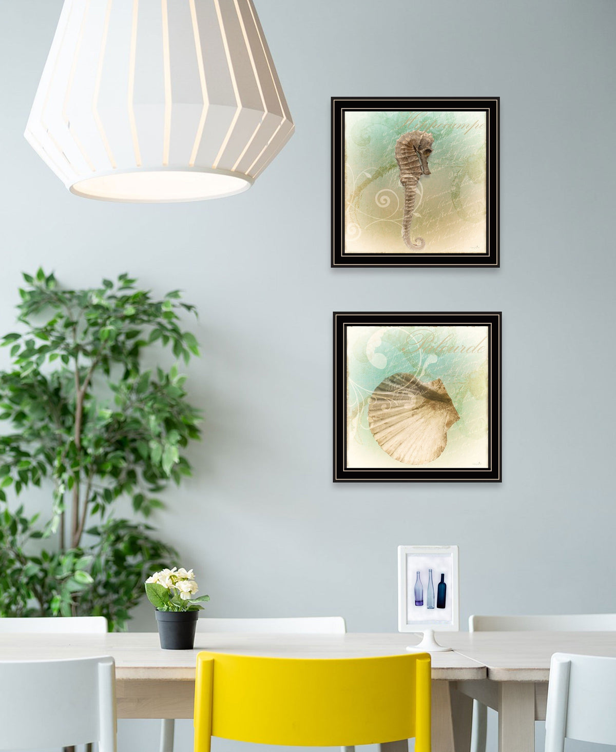 Set Of Two The Sea III and Sea IV 1 Black Framed Print Wall Art W2B