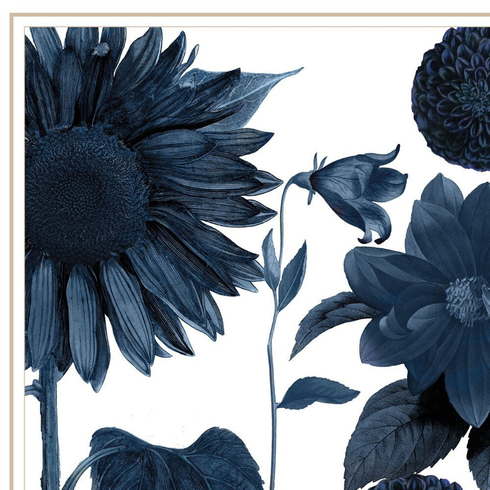 Set Of Two Sunflower Blues 2 White Framed Print Wall Art W2B