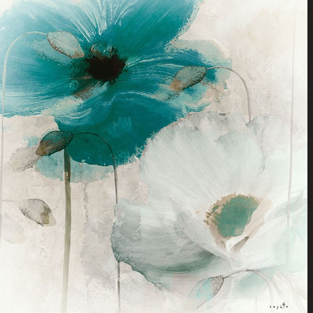 Set Of Two Poppy 1 Black Framed Print Wall Art W2B