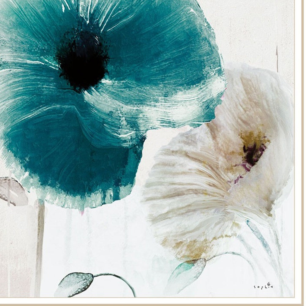 Set Of Two Poppy 2 White Framed Print Wall Art W2B