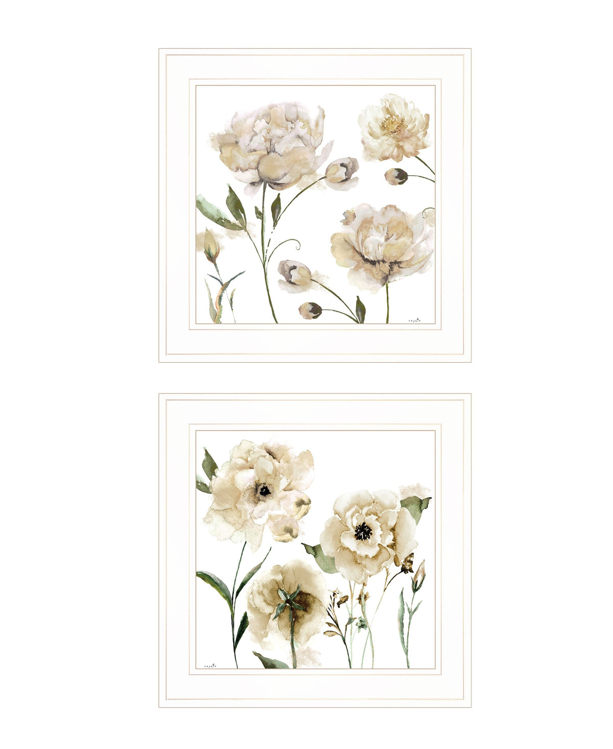 Set Of Two Brittany I and Sea II 1 White Framed Print Wall Art W2B