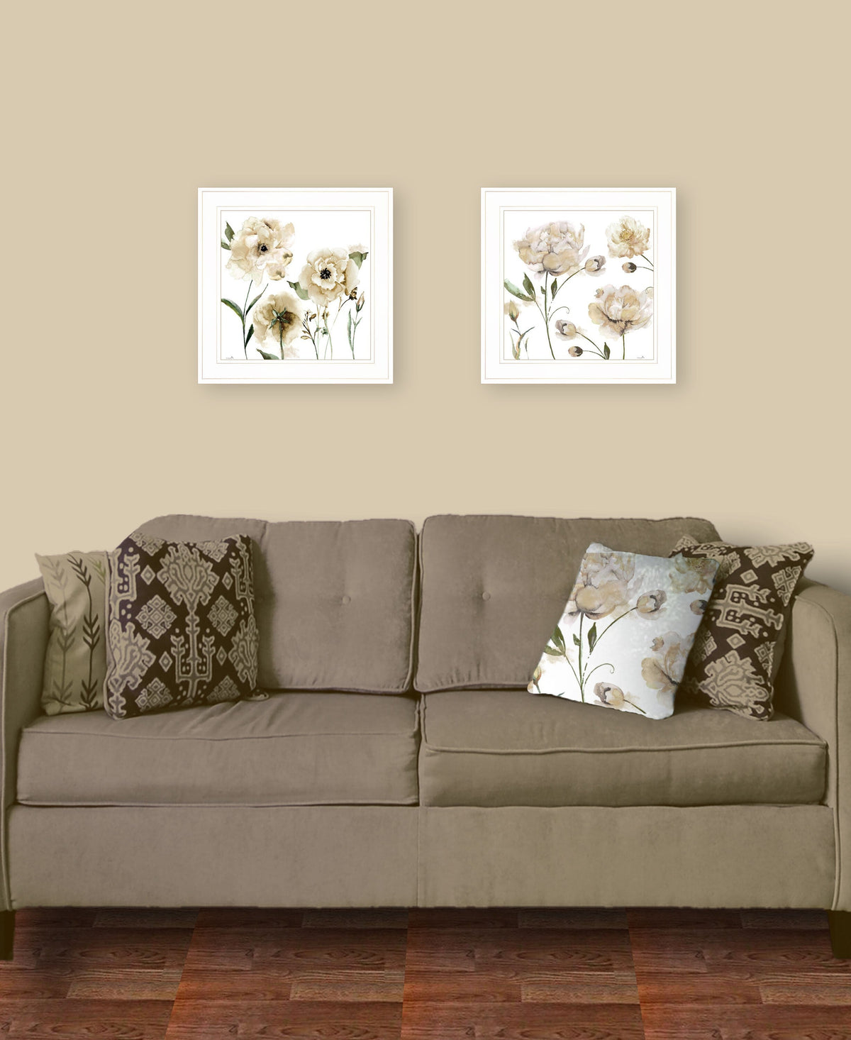 Set Of Two Brittany I and Sea II 1 White Framed Print Wall Art W2B