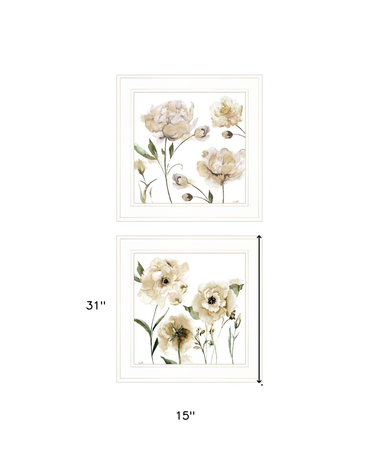 Set Of Two Brittany I and Sea II 1 White Framed Print Wall Art W2B