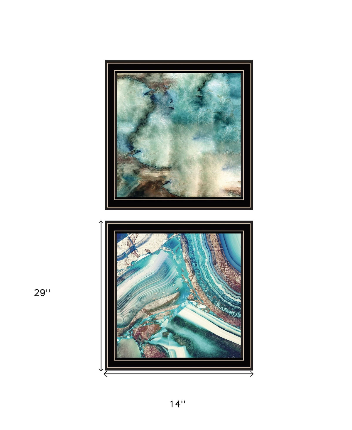 Set Of Two Earth tones I and Sea II 1 Black Framed Print Wall Art W2B
