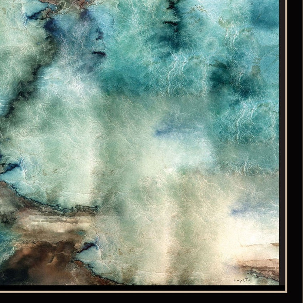 Set Of Two Earth tones I and Sea II 1 Black Framed Print Wall Art W2B
