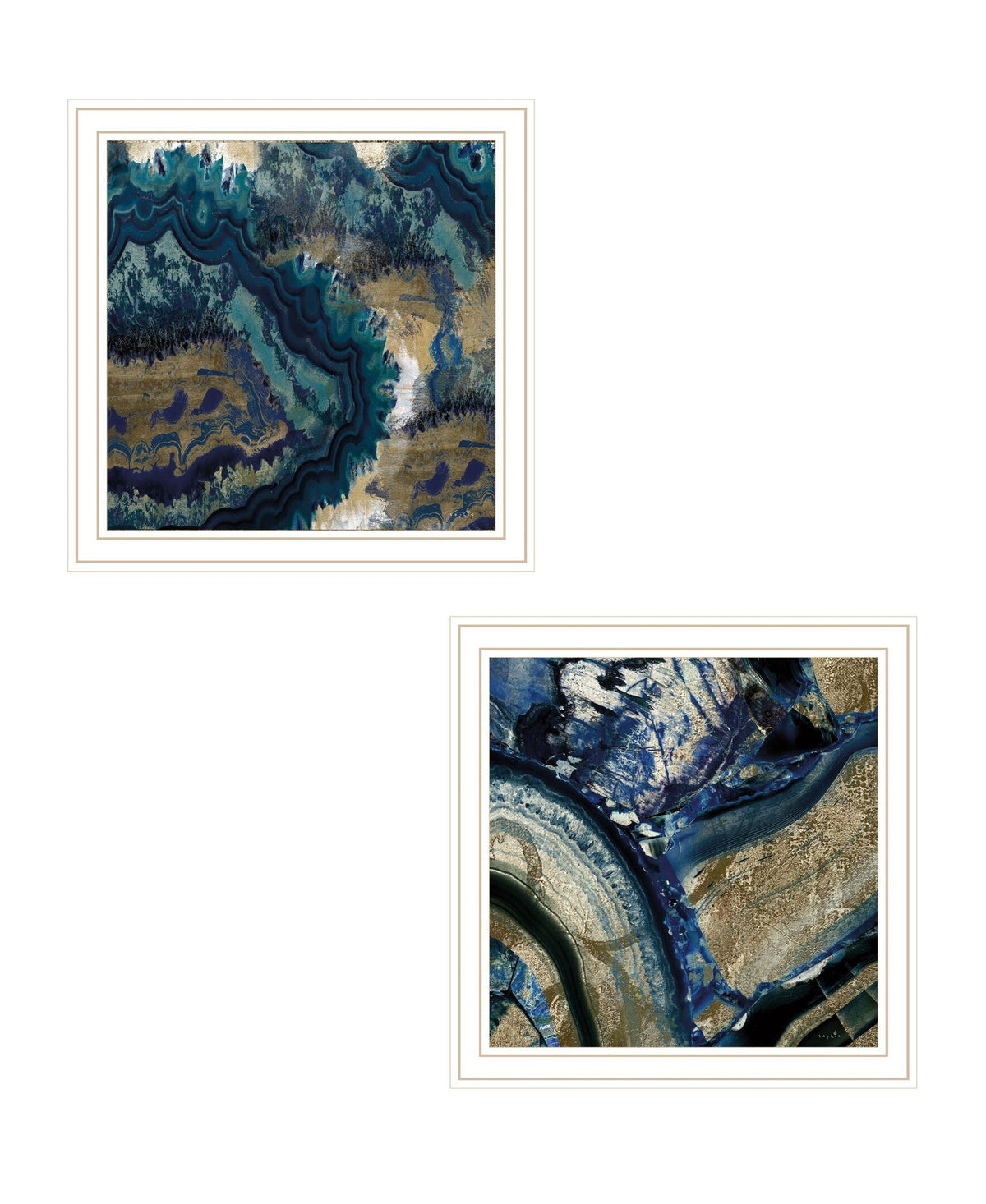 Set Of Two Geode Reef Pleasure 1 White Framed Print Wall Art W2B