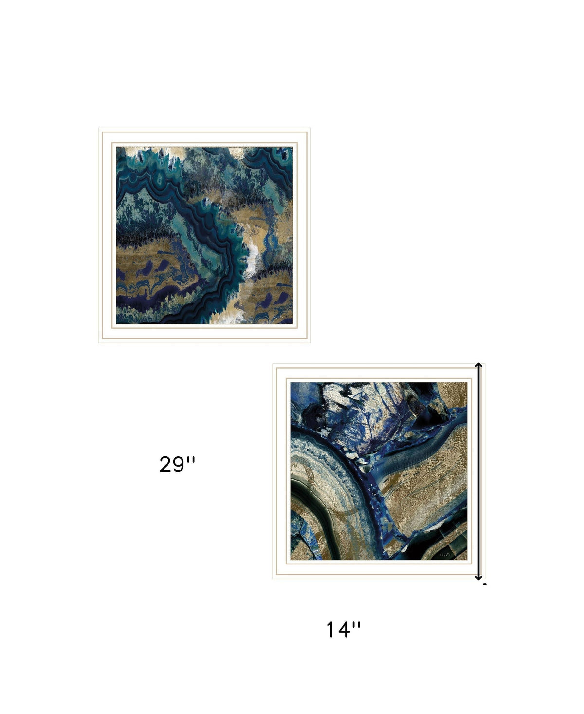 Set Of Two Geode Reef Pleasure 1 White Framed Print Wall Art W2B