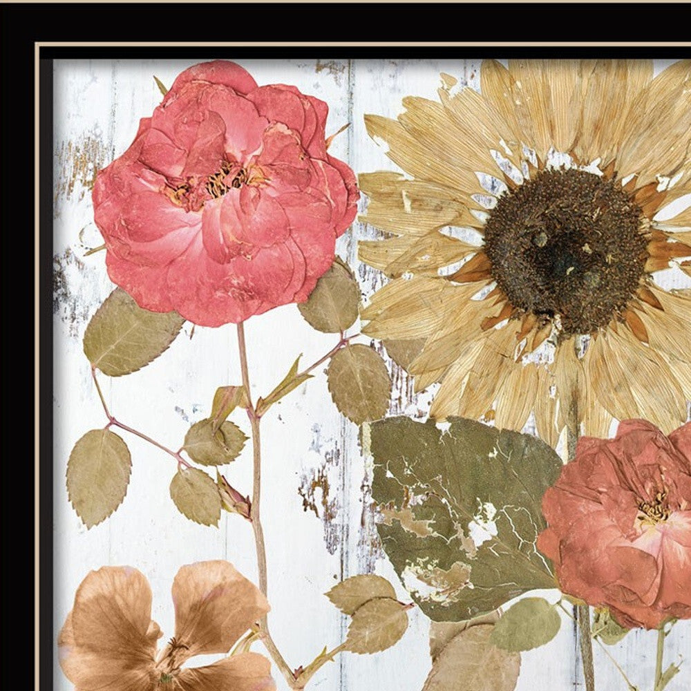 Set Of Two Earth to Petals 1 Black Framed Print Wall Art W2B