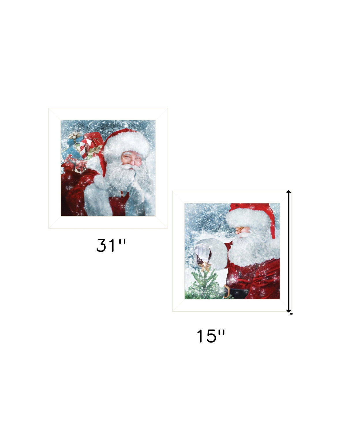 Set Of Two Santas Blessings 5 White Framed Print Wall Art W2B