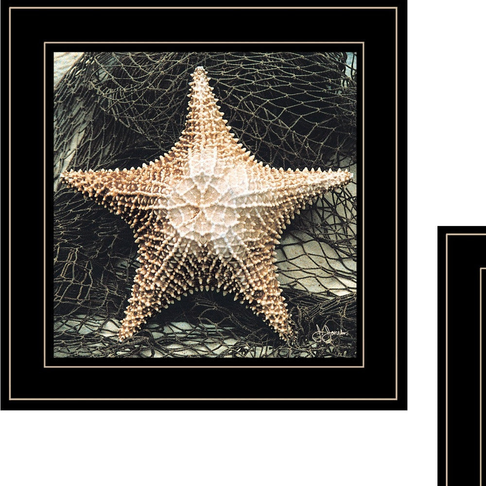 Set Of Two Ocean Net 2 Black Framed Print Wall Art W2B