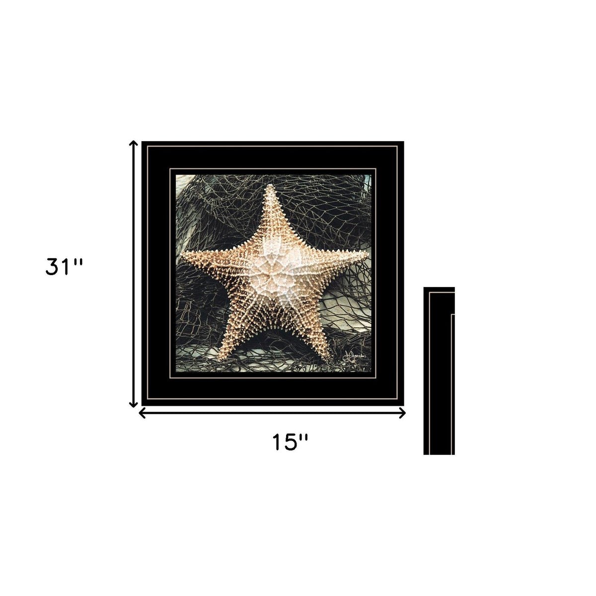 Set Of Two Ocean Net 2 Black Framed Print Wall Art W2B