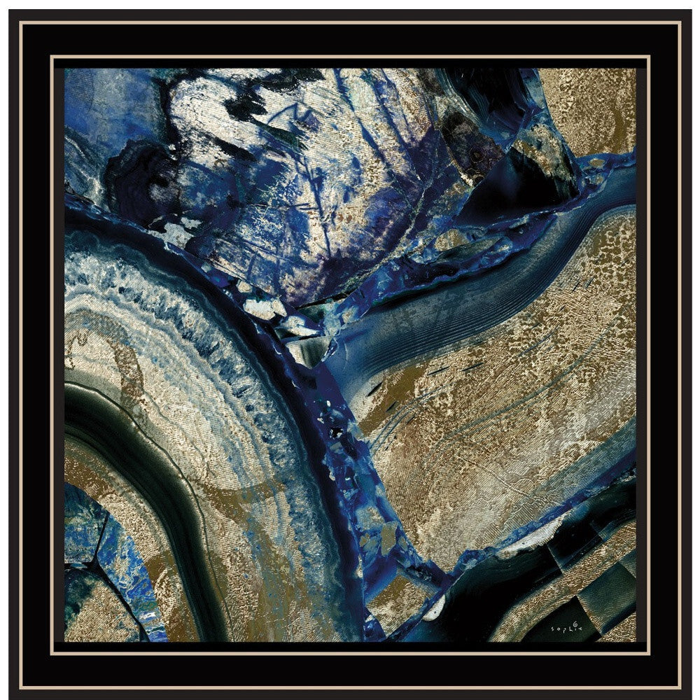 Set Of Two Geode Reef Pleasure 2 Black Framed Print Wall Art W2B
