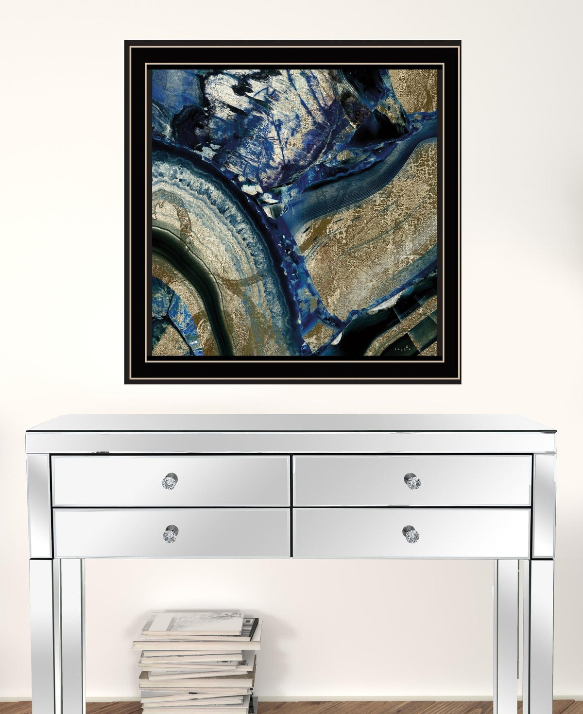 Set Of Two Geode Reef Pleasure 2 Black Framed Print Wall Art W2B