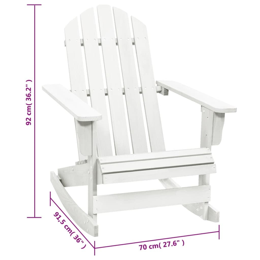 Patio Rocking Chair Wood White W2B