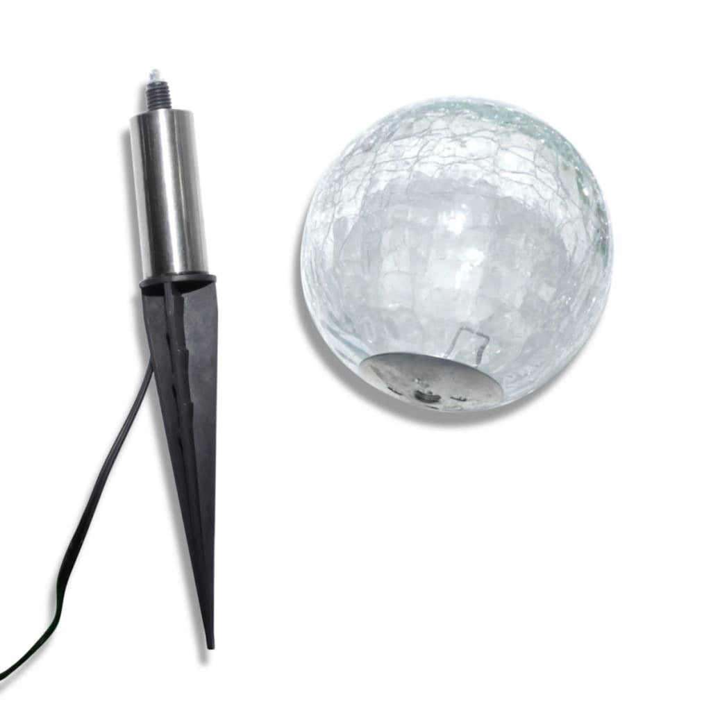 Solar Bowl 3 LED Garden Lights with Spike Anchors & Solar Panel W2B
