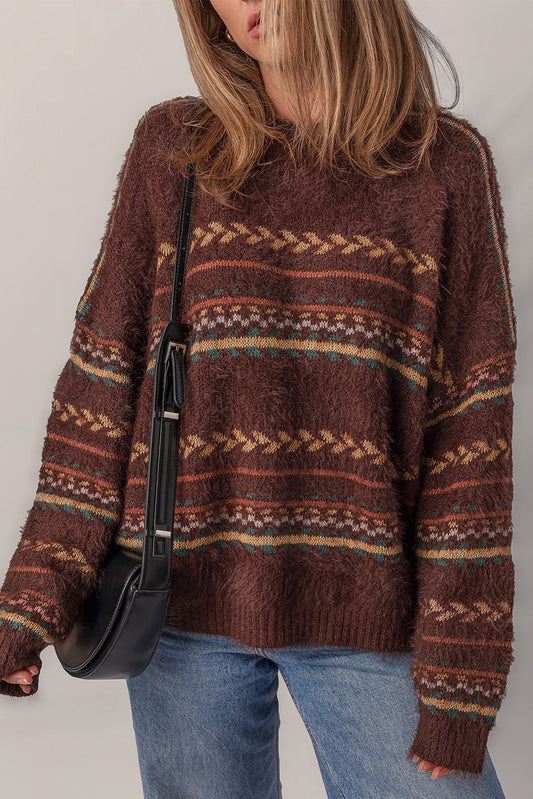 Madison Knitted Drop Shoulder Sweater-0
