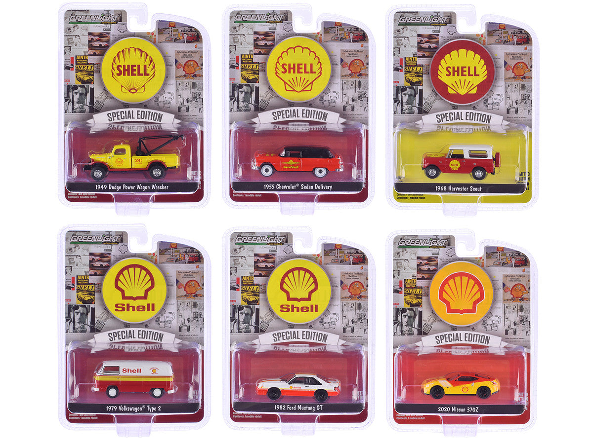 "Shell Oil Special Edition" Series 2 Set of 6 pieces 1/64 Diecast Model Cars by Greenlight-2
