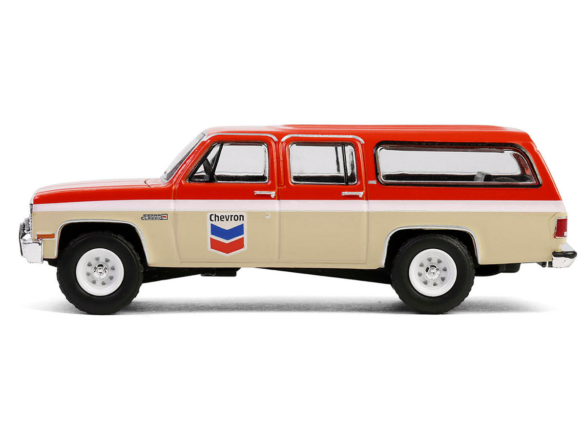1988 GMC Suburban Sierra Classic C10 "Chevron" Orange and Beige with White Stripes "Chevron Special Edition" Series 1 1/64 Diecast Model Car by Greenlight Greenlight