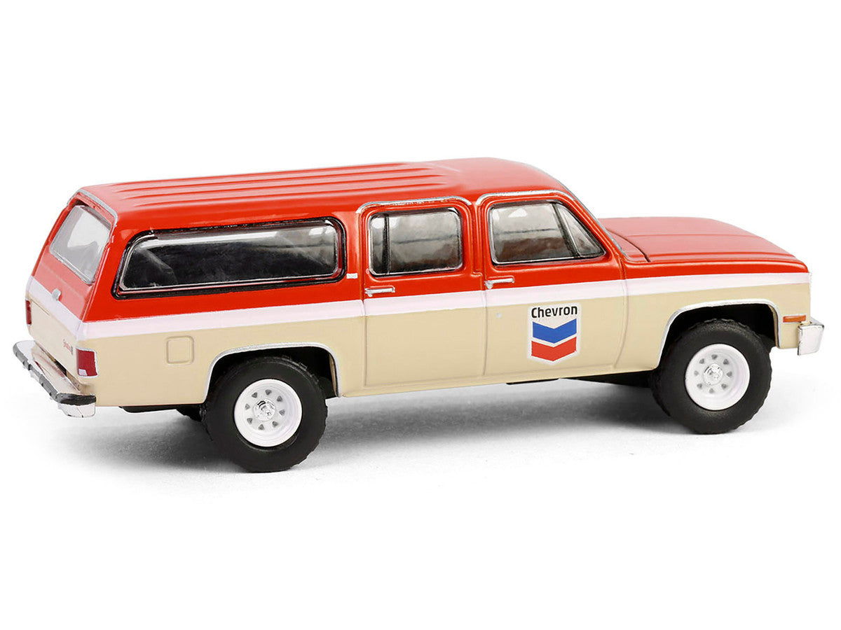 1988 GMC Suburban Sierra Classic C10 "Chevron" Orange and Beige with White Stripes "Chevron Special Edition" Series 1 1/64 Diecast Model Car by Greenlight Greenlight